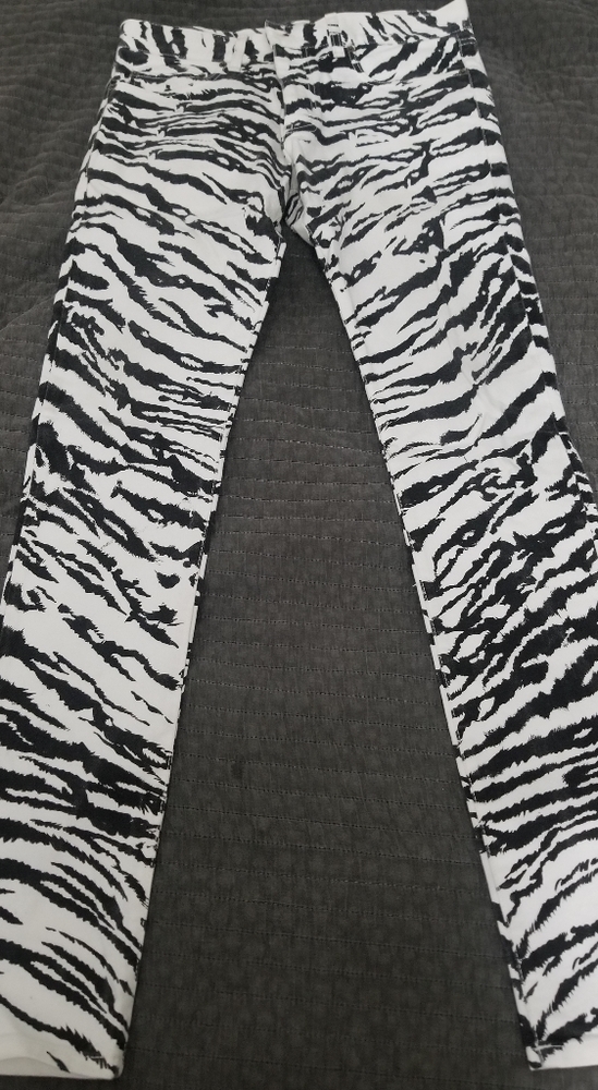Saint laurent collection zebra print skinny jean